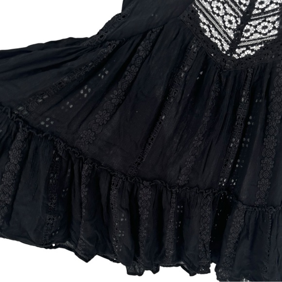 Free People Kiss Kiss Black Tunic size XS Oversized Flowy NWT Long Sleeves - Picture 5 of 12